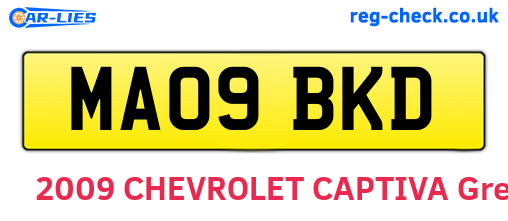 MA09BKD are the vehicle registration plates.
