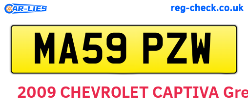 MA59PZW are the vehicle registration plates.