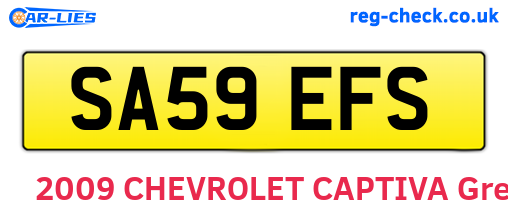 SA59EFS are the vehicle registration plates.