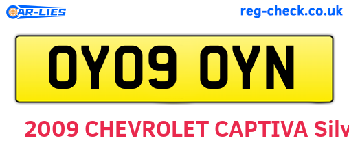 OY09OYN are the vehicle registration plates.