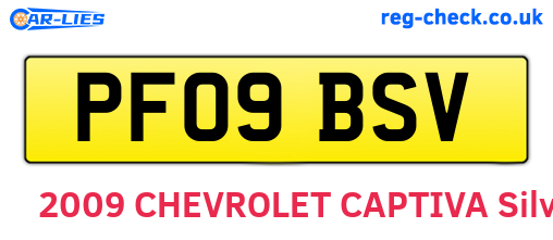 PF09BSV are the vehicle registration plates.