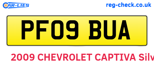 PF09BUA are the vehicle registration plates.