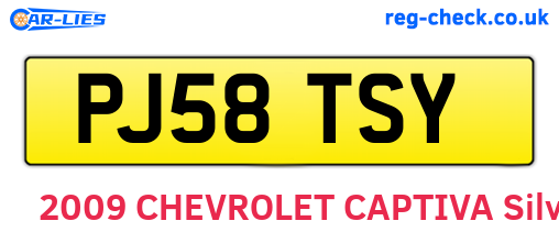 PJ58TSY are the vehicle registration plates.