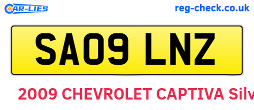 SA09LNZ are the vehicle registration plates.