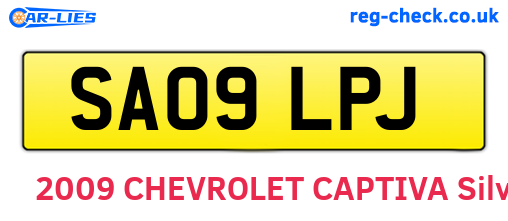SA09LPJ are the vehicle registration plates.