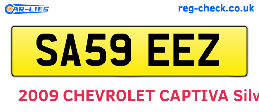 SA59EEZ are the vehicle registration plates.