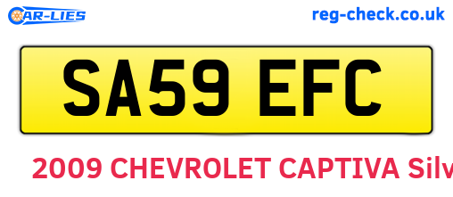 SA59EFC are the vehicle registration plates.
