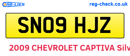 SN09HJZ are the vehicle registration plates.