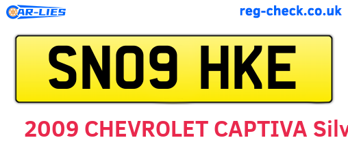 SN09HKE are the vehicle registration plates.
