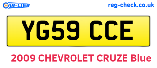 YG59CCE are the vehicle registration plates.