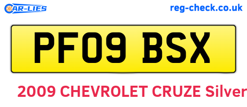 PF09BSX are the vehicle registration plates.