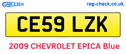 CE59LZK are the vehicle registration plates.