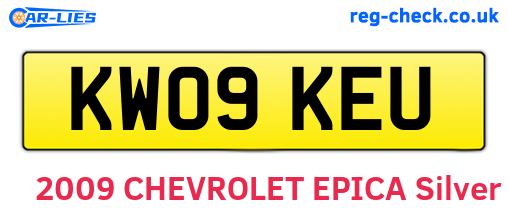 KW09KEU are the vehicle registration plates.