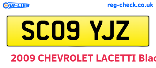 SC09YJZ are the vehicle registration plates.