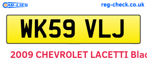 WK59VLJ are the vehicle registration plates.