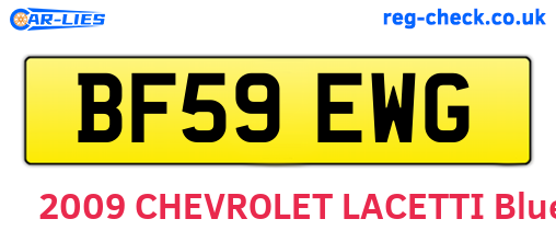 BF59EWG are the vehicle registration plates.