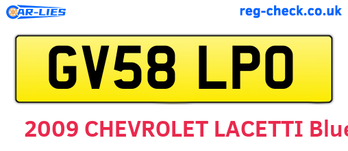 GV58LPO are the vehicle registration plates.