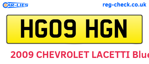 HG09HGN are the vehicle registration plates.