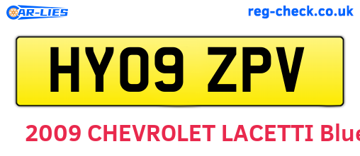 HY09ZPV are the vehicle registration plates.