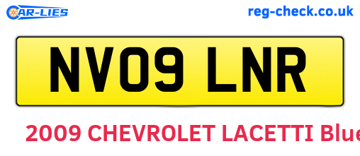 NV09LNR are the vehicle registration plates.