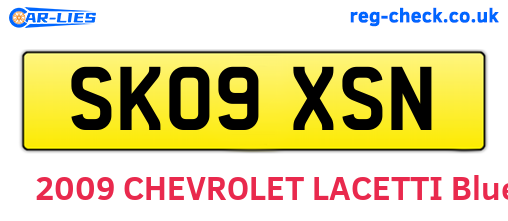 SK09XSN are the vehicle registration plates.