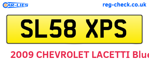 SL58XPS are the vehicle registration plates.