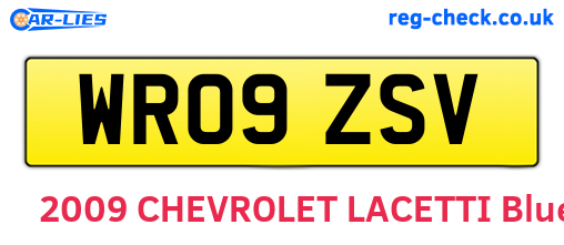 WR09ZSV are the vehicle registration plates.