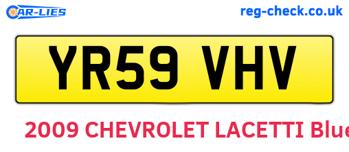 YR59VHV are the vehicle registration plates.