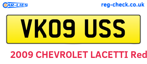 VK09USS are the vehicle registration plates.