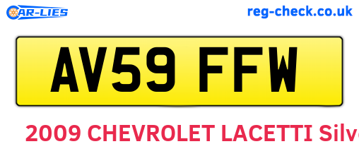 AV59FFW are the vehicle registration plates.