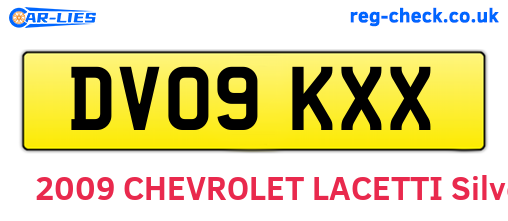 DV09KXX are the vehicle registration plates.