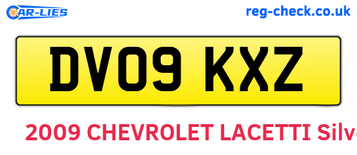 DV09KXZ are the vehicle registration plates.