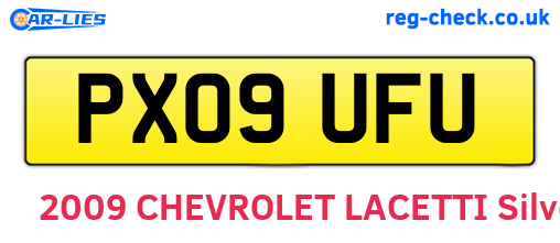 PX09UFU are the vehicle registration plates.