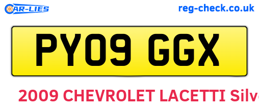 PY09GGX are the vehicle registration plates.