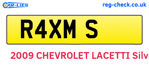 R4XMS are the vehicle registration plates.