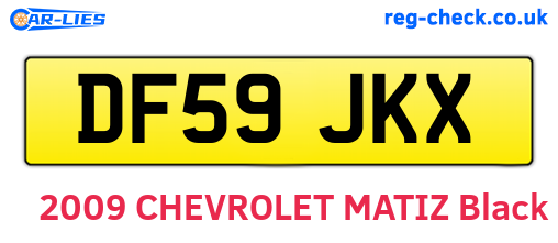 DF59JKX are the vehicle registration plates.