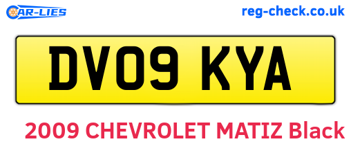 DV09KYA are the vehicle registration plates.