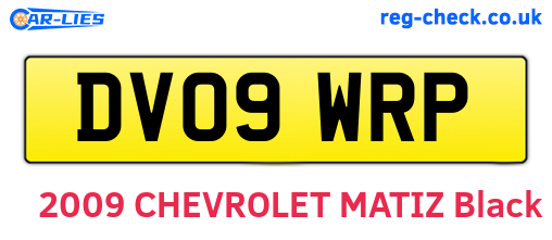 DV09WRP are the vehicle registration plates.