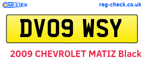 DV09WSY are the vehicle registration plates.