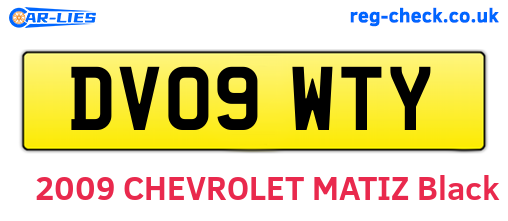 DV09WTY are the vehicle registration plates.