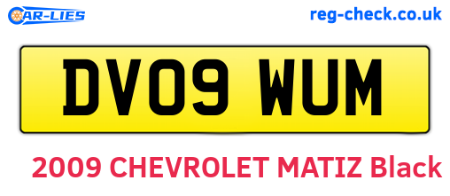 DV09WUM are the vehicle registration plates.