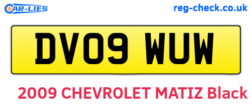 DV09WUW are the vehicle registration plates.