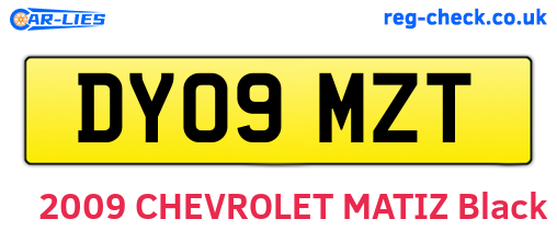 DY09MZT are the vehicle registration plates.