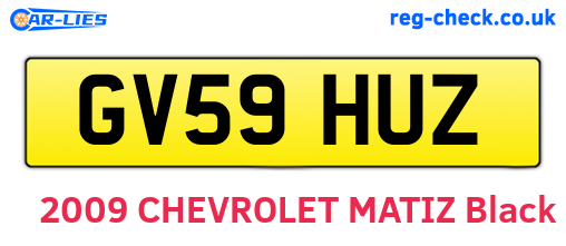 GV59HUZ are the vehicle registration plates.