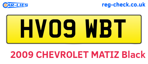 HV09WBT are the vehicle registration plates.