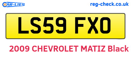LS59FXO are the vehicle registration plates.