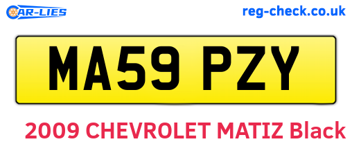 MA59PZY are the vehicle registration plates.