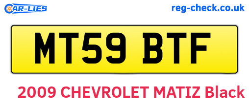 MT59BTF are the vehicle registration plates.