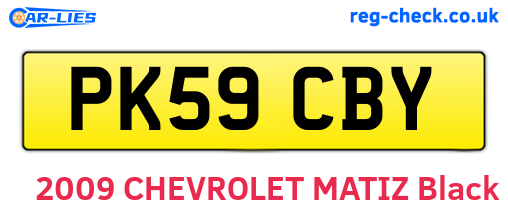 PK59CBY are the vehicle registration plates.