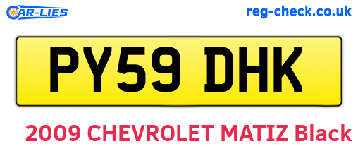 PY59DHK are the vehicle registration plates.